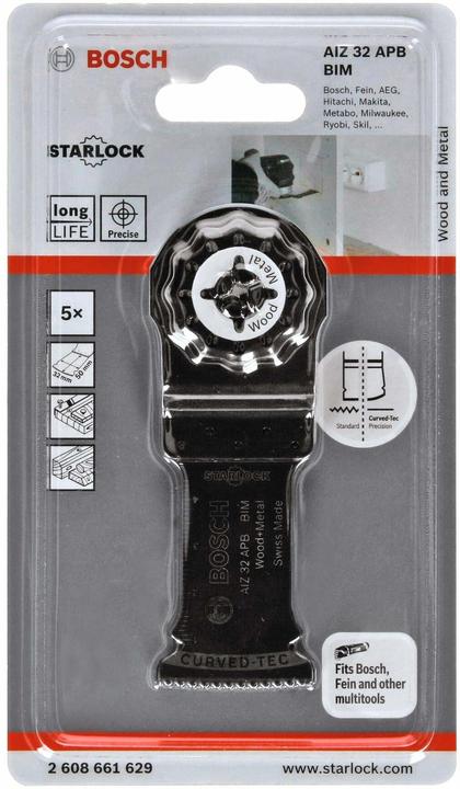 Produktbild Bosch Professional Zubehör BIM Tauchsägeblatt AIZ 32 APB, Wood and Metal, 50 x 32 mm, 5er-Pack