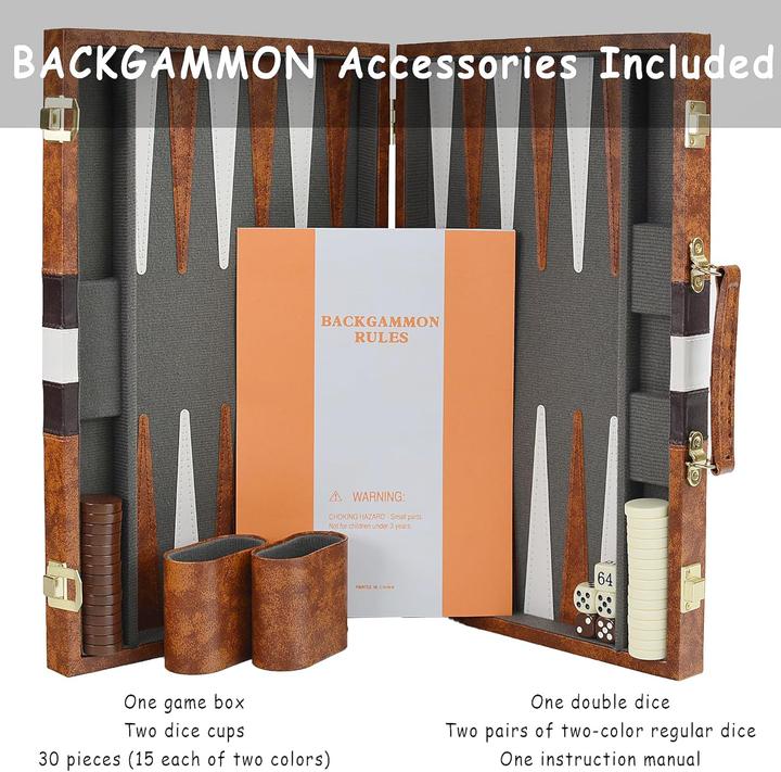 Produktbild Bucher&Rossini Backgammon-Koffer Reise-Spielset (2 Spieler)