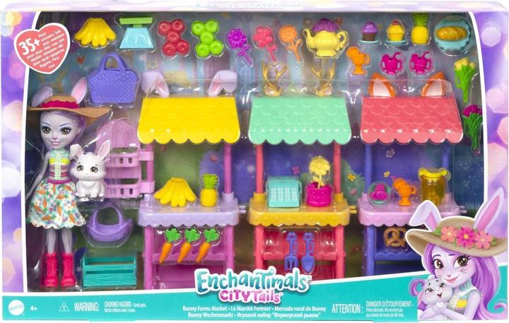 Produktbild Enchantimals City Tails Bauernmarkt Spielset mit Hasenmädchen Becker Bunny und über 35 Zubehörteilen und Accessoi