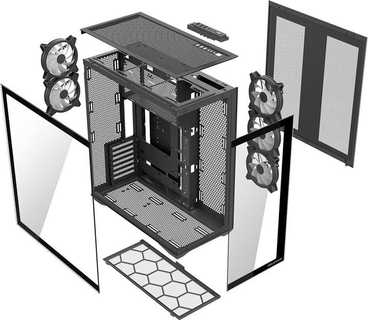 Immagine prodotto Modecom Obudowa Space XL Argb Full Tower 5f Czarna (ATX, E-ATX, mATX, Mini-ITX)