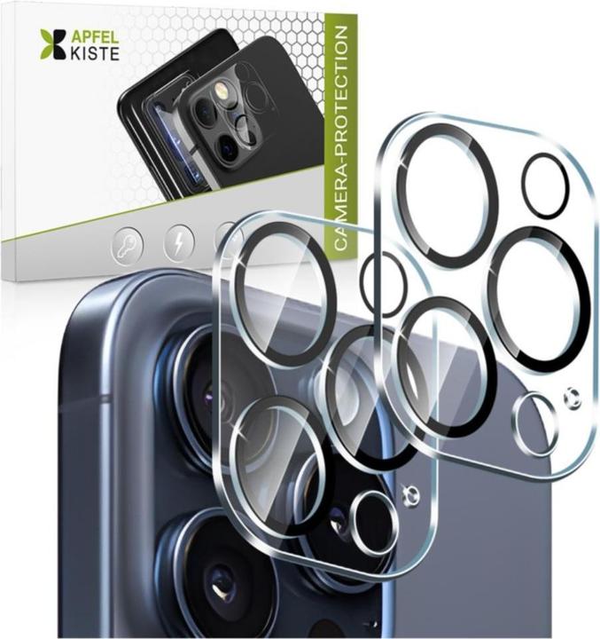 Apfelkiste - Kamera Objektiv Protector Panzer Glas (2er Set) - Kamera Abdeckung (2 Stück, Apple iPhone 16 Pro Max, Apple iPhone 16 Pro)