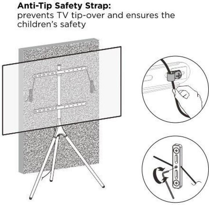 Image du produit Techly 105209 Support trépied universel fixe pour TV-LCD (Sol, 32 kg, 45" - 65")
