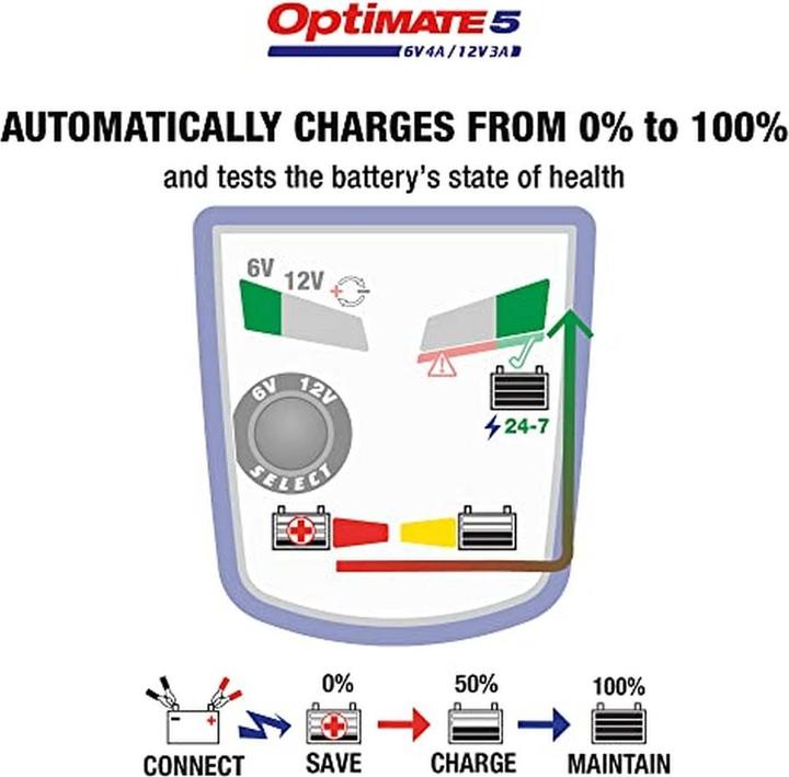 Image du produit Tecmate Optimate 5 Voltmatic Acculader (12V, 6V)