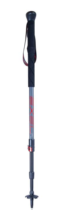 Exel Trekking Poles Apex Vario carbon graphite grey/red (100 - 135 cm)