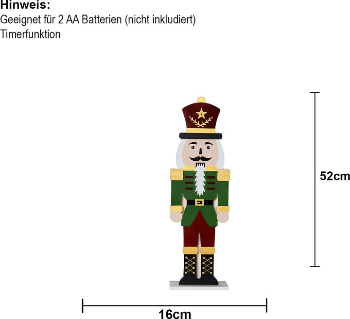 Produktbild Star Trading LED-Tischdeko Nussknacker 52 cm, 10 LED