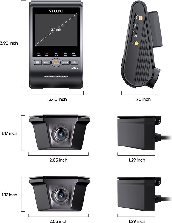 Produktbild Viofo A329WW 3CH (Front + Waterproof + Waterproof + GPS + CPL) Dashcam