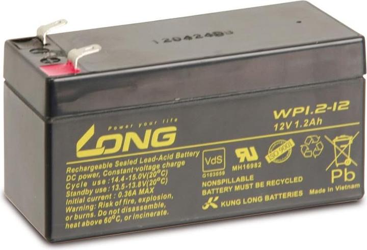 Produktbild Kung Long Blei-Akkumulator WP1.2-12, 12 V-/1,2 Ah (12 V, 1.20 Ah)