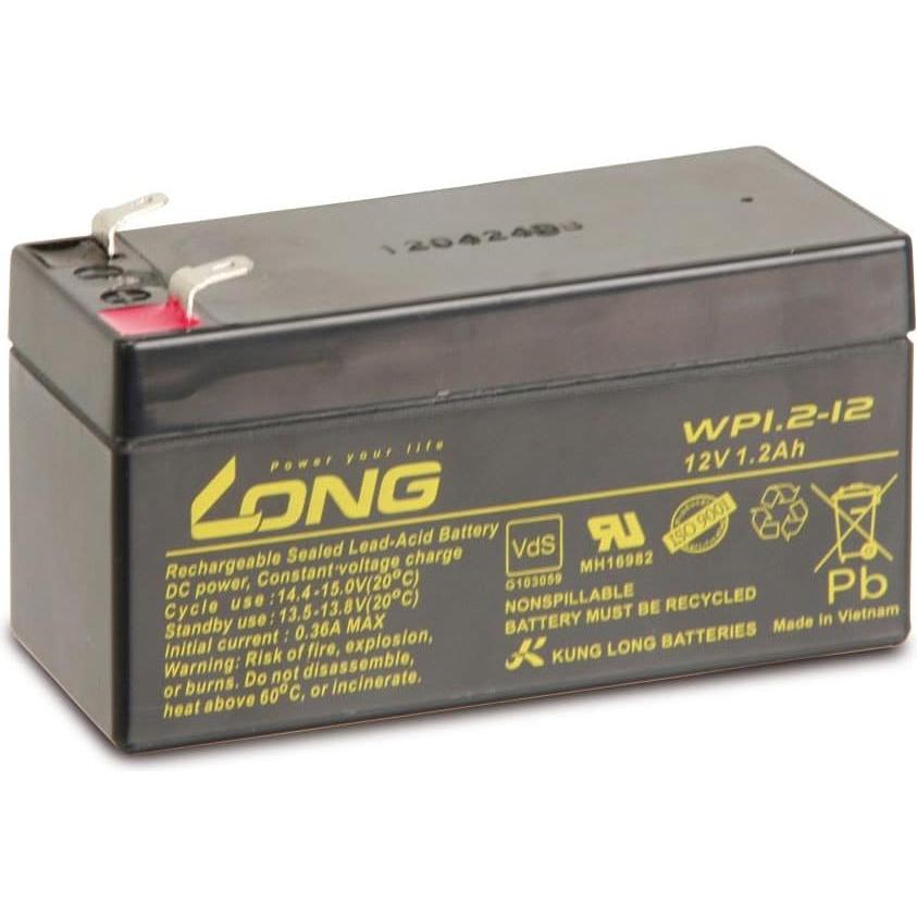 Kung Long, Versorgungsbatterie, Blei-Akkumulator WP1.2-12, 12 V-/1,2 Ah (12 V, 1.20 Ah)