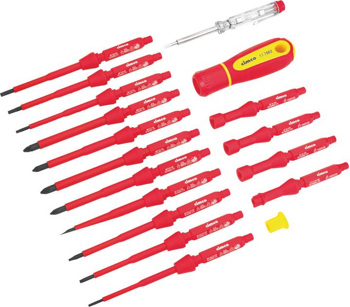 Actual product image Cimco VDE ScrewdriverInterchangeable BladesSet (Cross recess, Double beard, Inner square, Port)