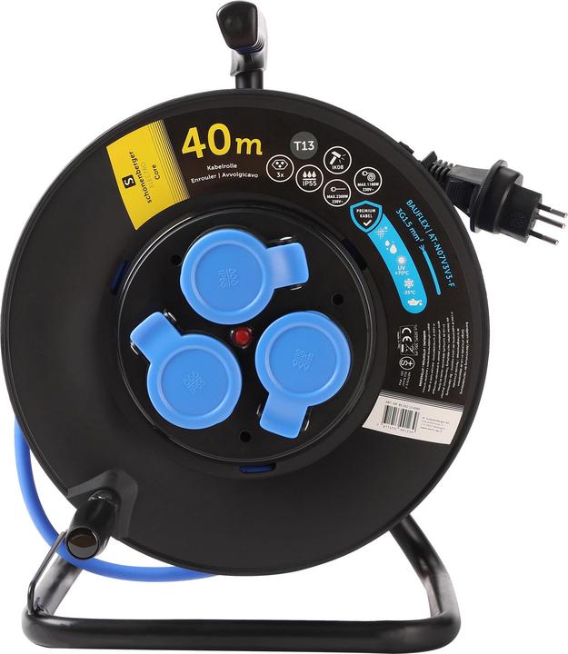 Produktbild Schönenberger Kabelrolle Kunststoff T13 IP55 40m (40 m, 1.50 mm²)
