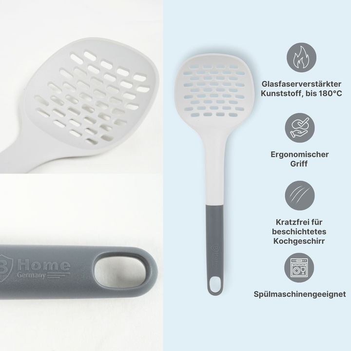 Actual product image B-Home Schaumlöffel Schaumkelle Siebkelle Abtropflöffel Sieb-Löffel