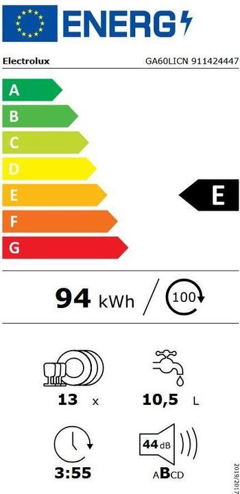 Label énergétique Electrolux GA60LICN