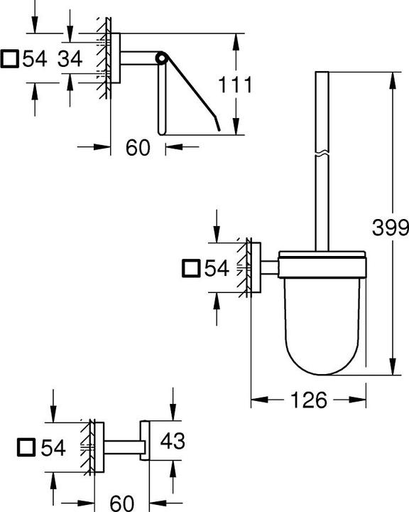 Produktbild Grohe Start Cube QuickFix WC-Set 3 in 1, klebbar, chrom