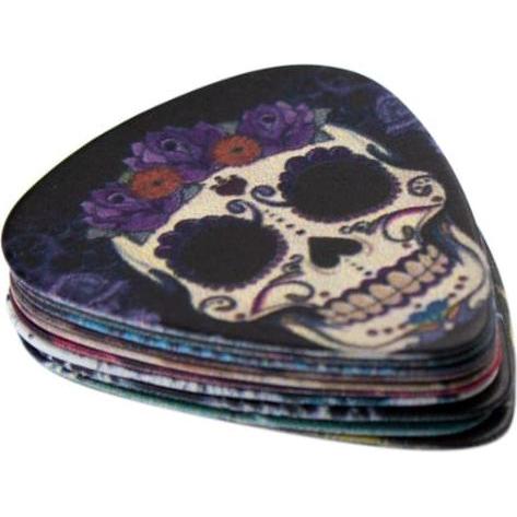 Thumbnail - JTI 10er-Pack Plektren, Totenköpfe (1 x, 0.71 mm), Plektrum, Mehrfarbig