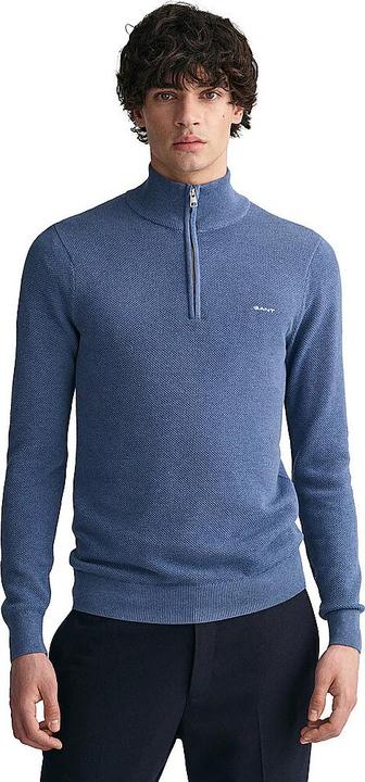 Image du produit GANT Pull Homme Coton Demi-Zip Bleu Denim Mélangé (S)