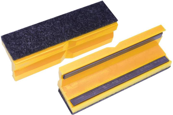 Bernstein Protection jaws felt/plastic 100mm yellow, with magnetic bar (pair)