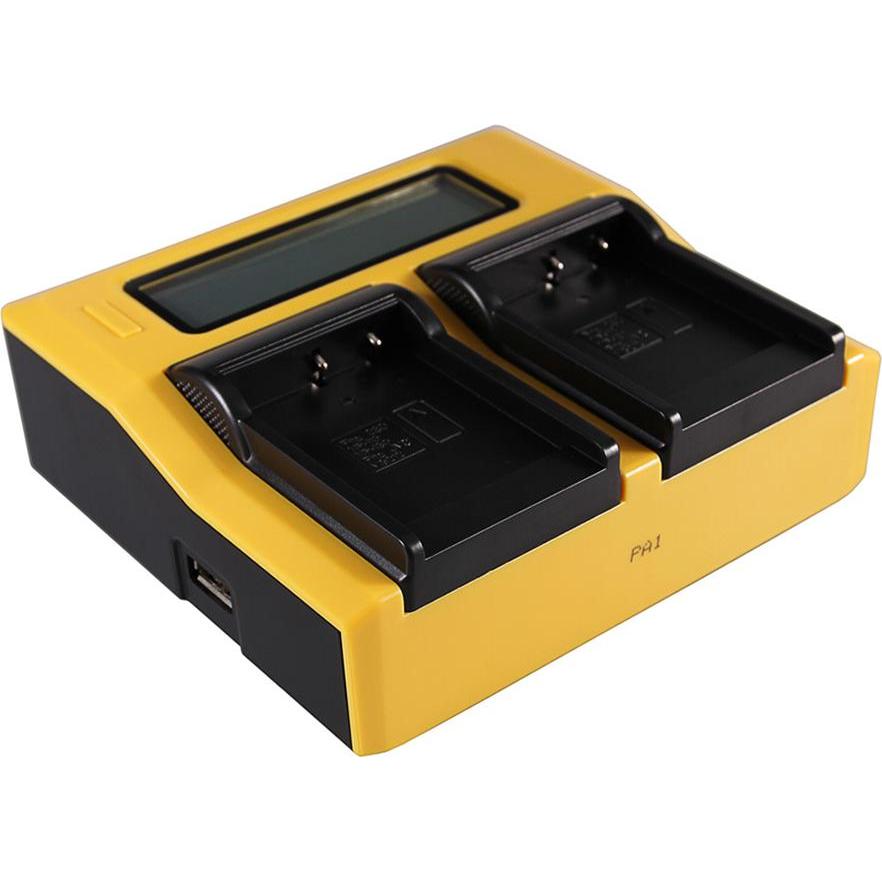 Patona Caricatore USB doppio LCD per Casio NP-110 Exilim EXH30 EX-H30 EXZ2000 EX-Z2000 EXZ2300 (Caricabatterie per fotocamere), Alimentatore fotocamer