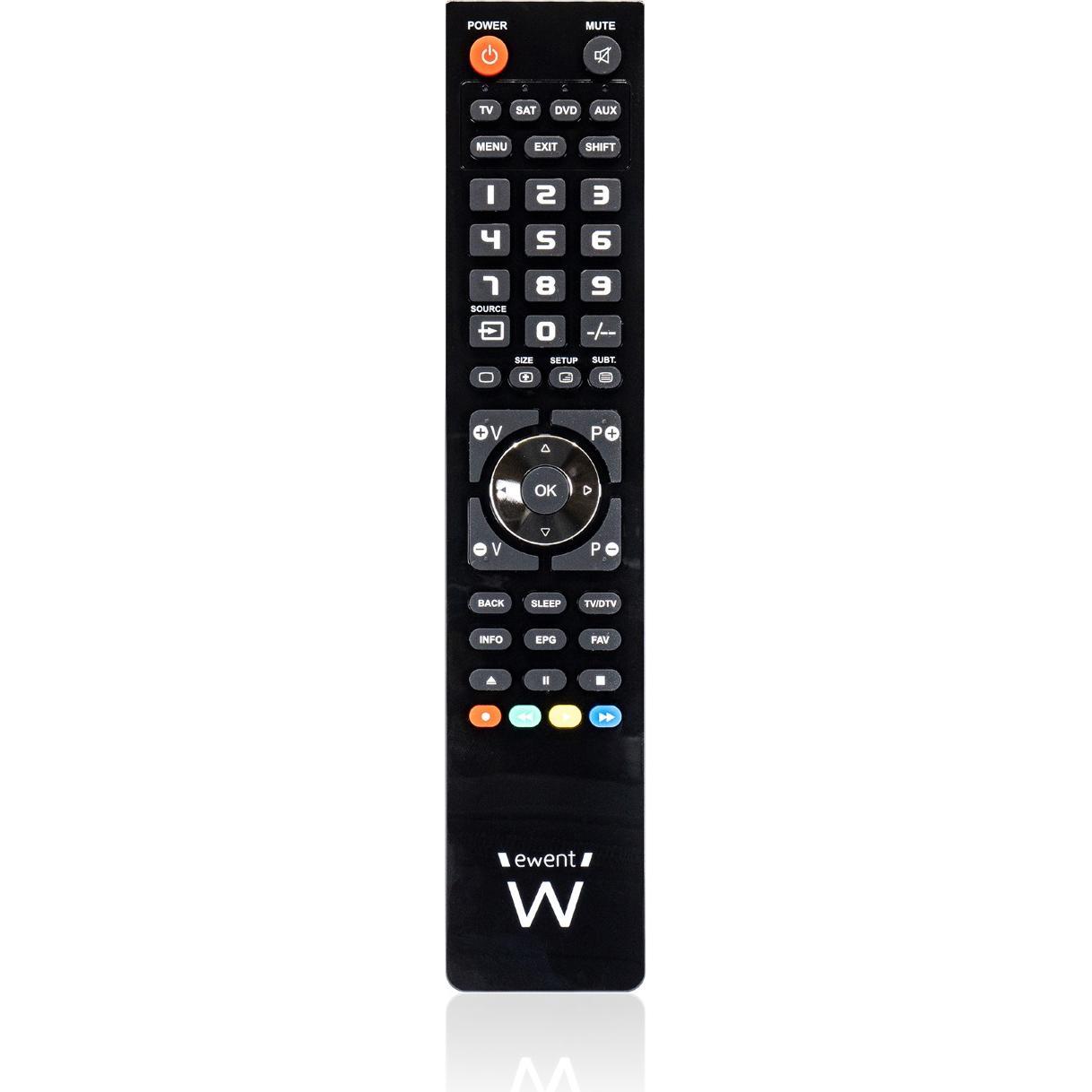 Ewent Mando A Distanza Universale 4-1 Programmabile -Pc Con Cavo Micro USB (Telecomando universale), Telecomando, Nero