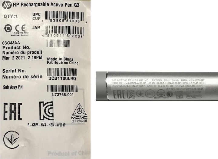 Actual product image HP Active Pen G3