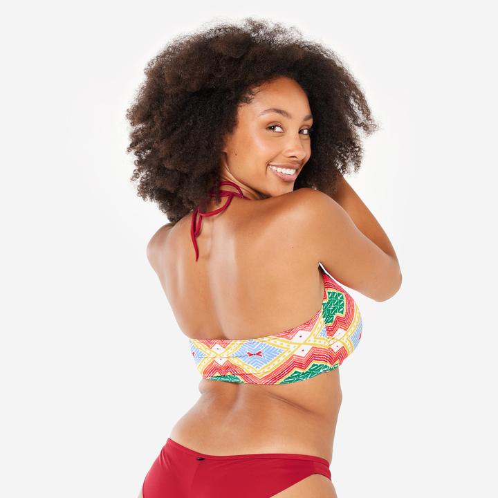 Immagine prodotto Olaian Bikini-Oberteil Damen Bandeau Surfen Lori Sangria rot (80 D)