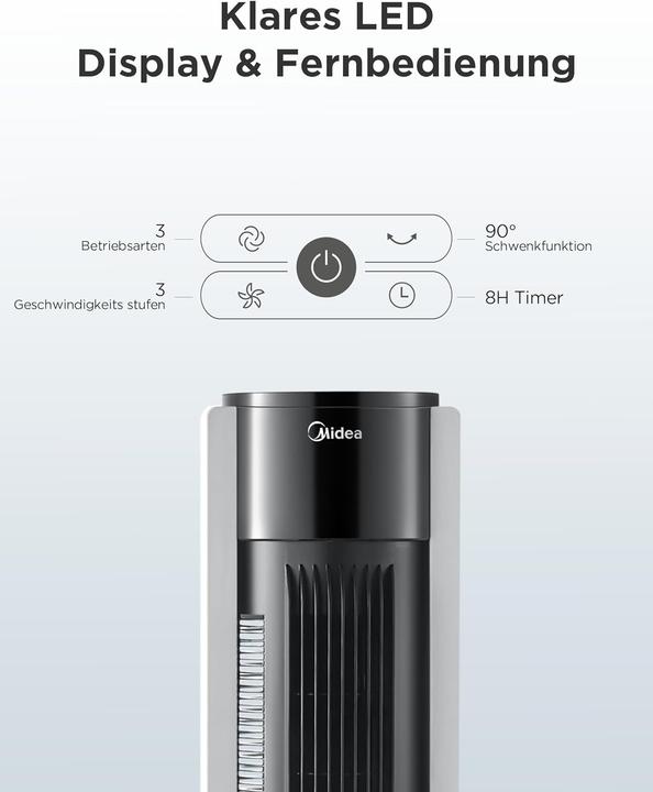 Actual product image Midea Turmventilator mit Fernbedienung und Timer (45 dB)