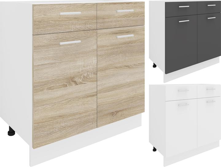 Image du produit VCM Armoire de cuisine Largeur 80 cm Tiroir Meuble bas de cuisine Esilo (80 x 46 x 82 cm)