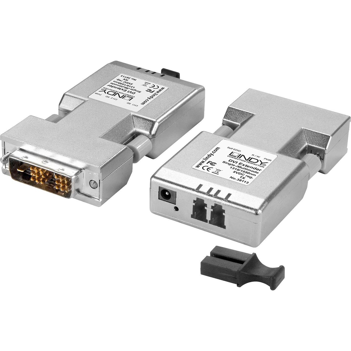 Thumbnail - Lindy DVI-D Extender 1500m Fiber / LWL. Duplex LC Multi-/Singlemode, max. 1920 x 1200 (Extender), Video Converter