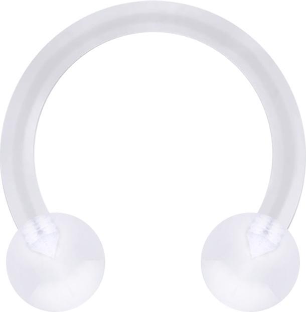 Produktbild Star Piercing Micro Circular Barbell transparent mit zwei Kugeln (ohne Messing, Kunststoff)