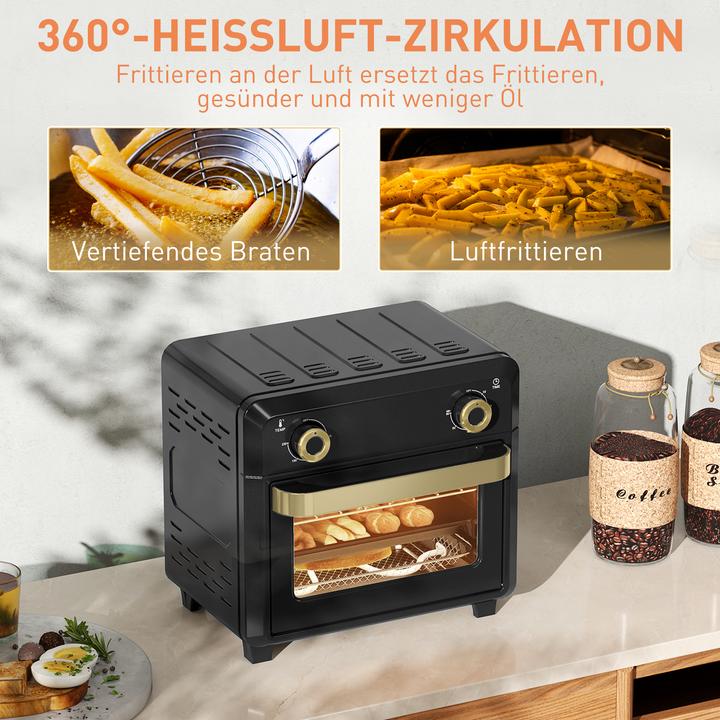 Produktbild Homcom Minibackofen Edelstahl, gehärtetes Glas Schwarz