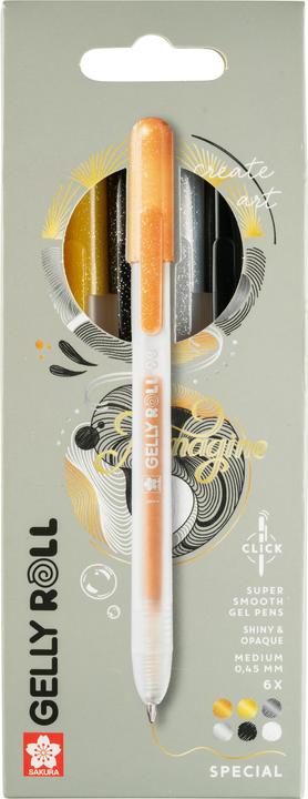 Immagine prodotto Sakura Roller Gelly Clicker (argento chiaro, Argento scuro, Bianco, Nero, Oro, Rame, 6x)