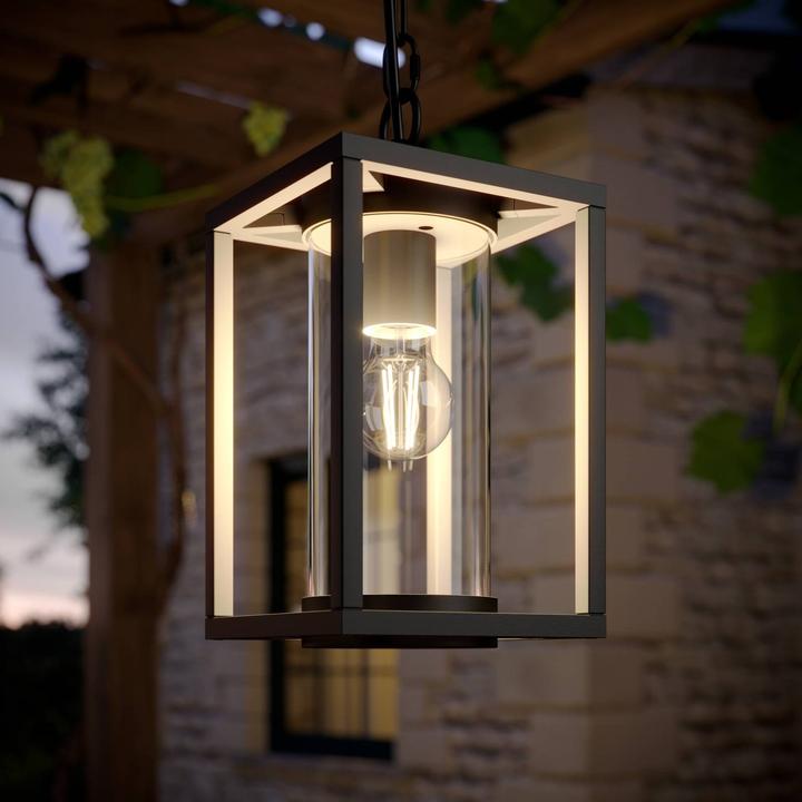 Actual product image Lucande Ferda outdoor pendant light Graphite (E27, IP44)