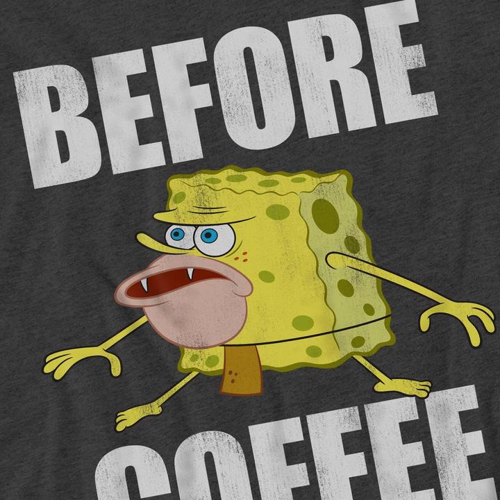 Immagine prodotto Spongebob Squarepants Before Coffee Meme Maglietta Adulto Unisex (3XL)
