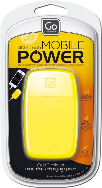 Produktbild Go Travel Power Bank 4000 (Yellow)