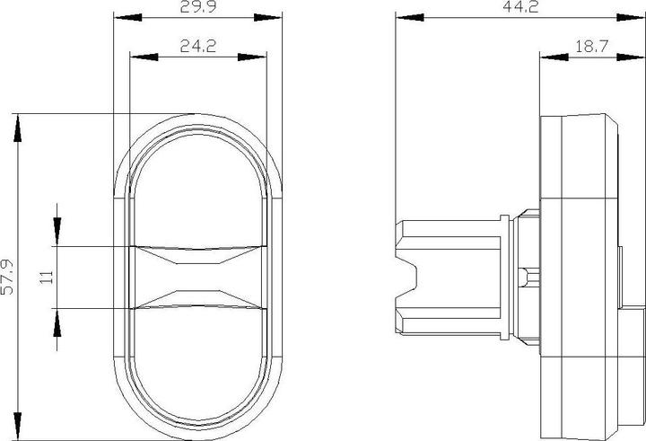 Actual product image Siemens SIRIUS ACT double pushbutton front element plastic, white/black