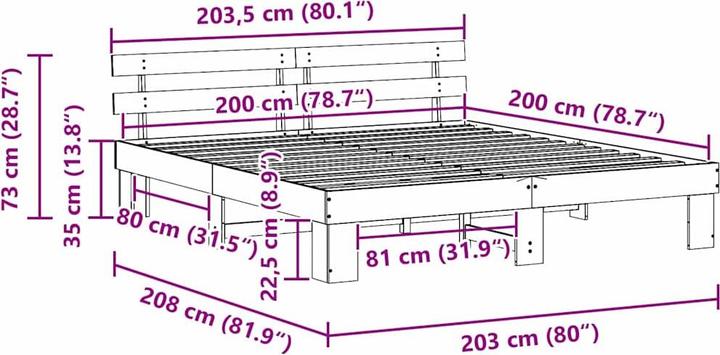 Image du produit vidaXL Bettrahmen (200 x 200 cm)