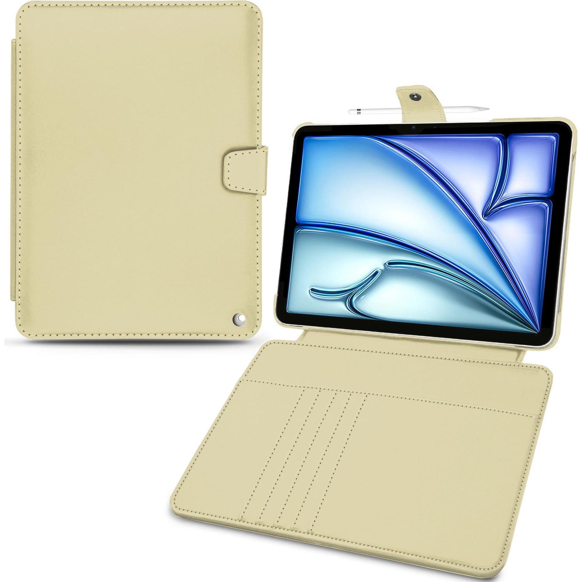 Noreve Lederschutzhülle Wallet (iPad Air 2020 (4. Gen), iPad Air 2022 (5. Gen)), Tablet Hülle, Beige