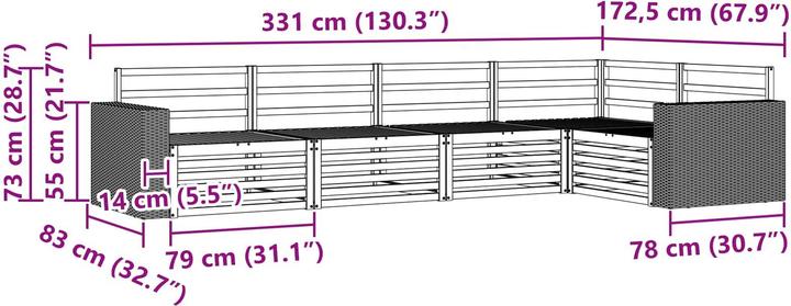 Produktbild vidaXL Outdoor-Sofa