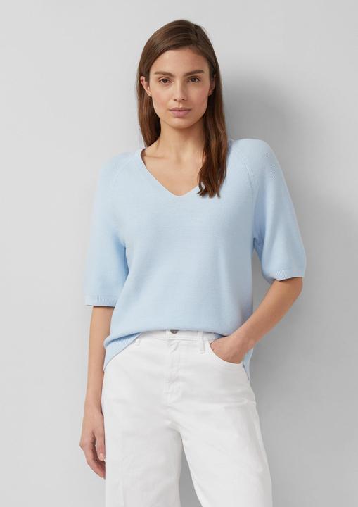 Produktbild s.Oliver Strickpullover aus Baumwollmix mit V-Ausschnitt (36)