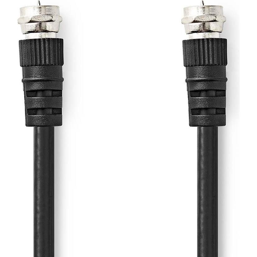 Nedis Satelliten- und Antennenkabel F Stecker F Stecker Vernickelt 75 Ohm Doppelt geschirm (75 dB, Antennenkabel), Anten...