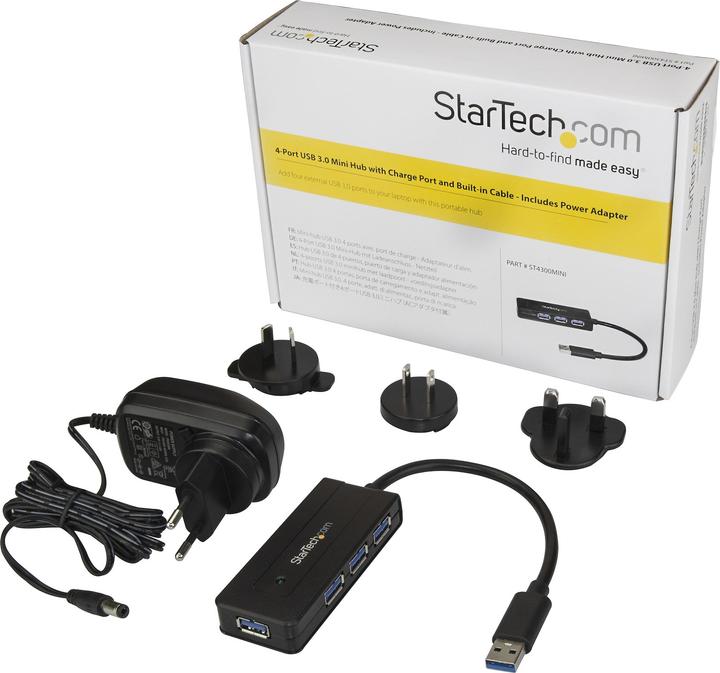 Produktbild StarTech Mini Hub mit Ladeanschluss (USB-A, 4 Ports)