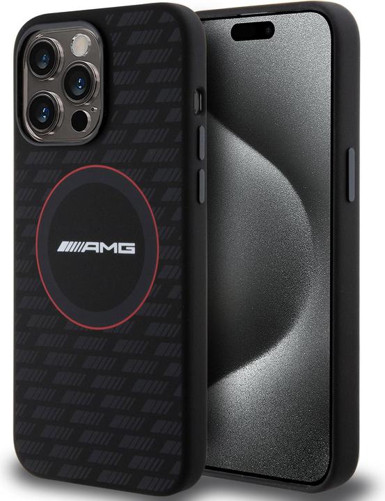 Immagine prodotto Mercedes AMG AMHMP15X23SMRK Custodia rigida per iPhone 15 Pro Max 6,7" in silicone con motivo al carbonio (Apple iPhone 15 Pro Max)