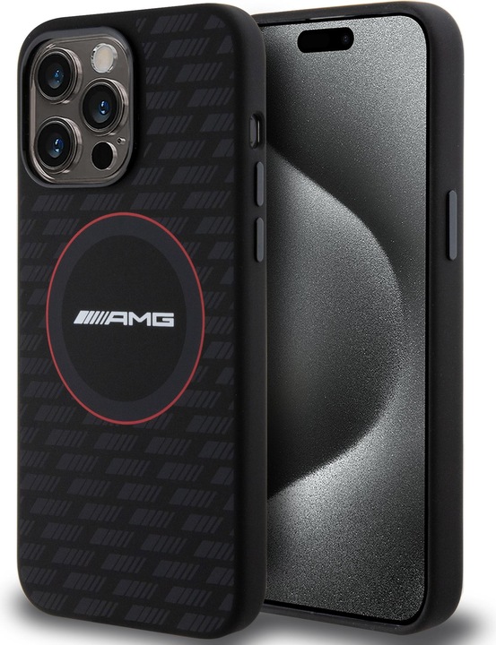 Produktbild Mercedes AMG AMHMP15X23SMRK iPhone 15 Pro Max 6.7" czarny/black hardcase Silicone Carbon Pattern MagSafe (Apple iPhone 15 Pro Max)