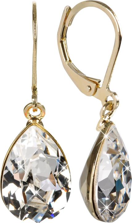 Actual product image Levien Elegant gold-plated earrings with Pear Crystal crystals