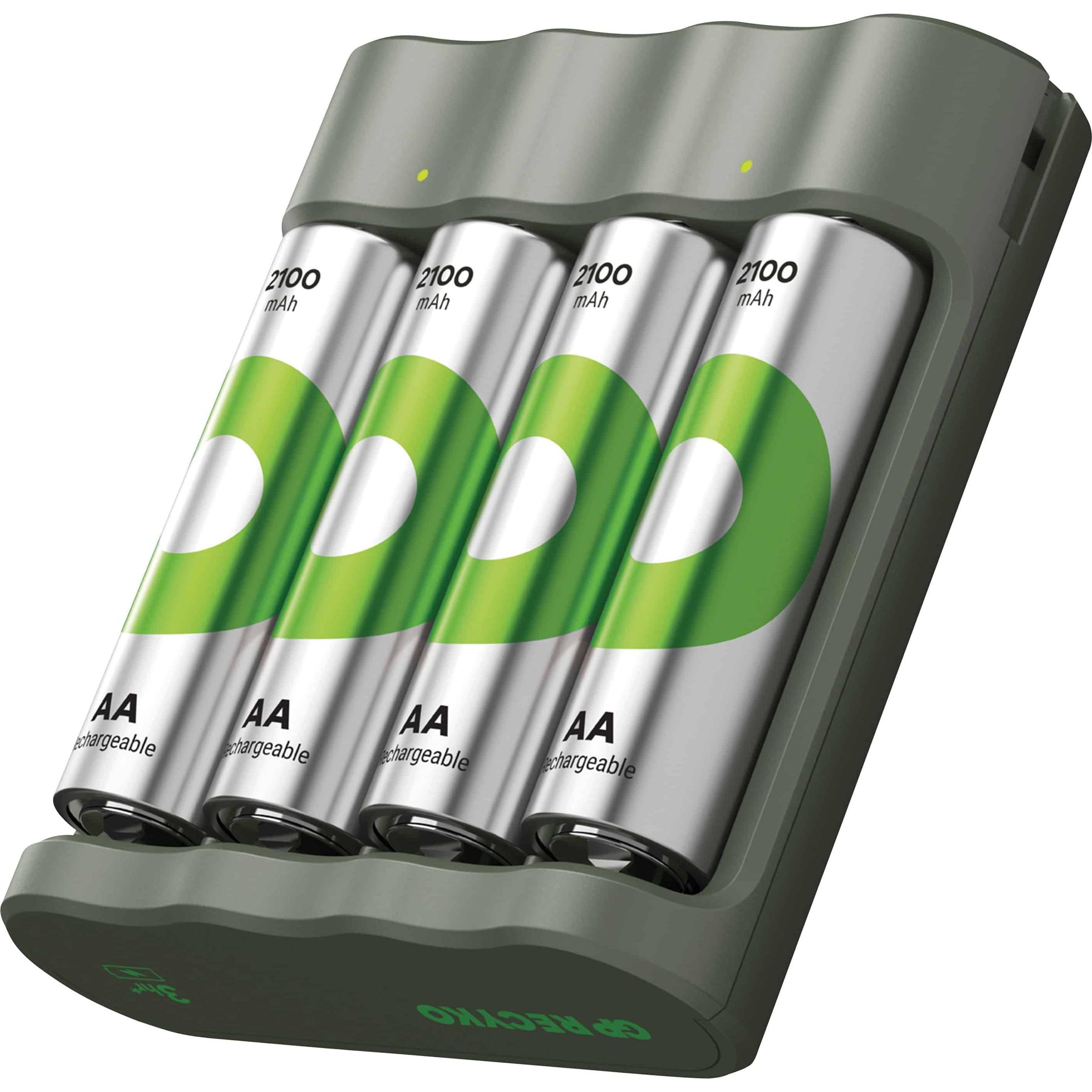 GP Batteries Battery Recharger (1 Stk., AA, 2100 mAh, Ladegerät inkl. Akku), Akku Ladegerät