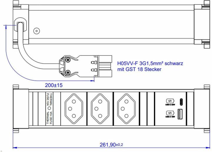 Produktbild Bachmann Power Frame (3x, Typ 13, USB-A, USB-C)