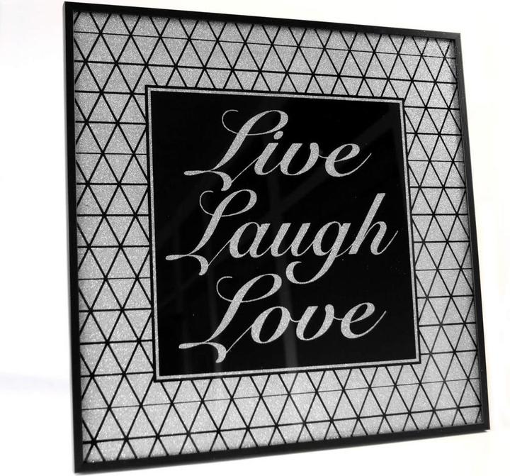 Actual product image Trenddeko Live Laugh Love - Silver Glitter (40 x 40 cm)