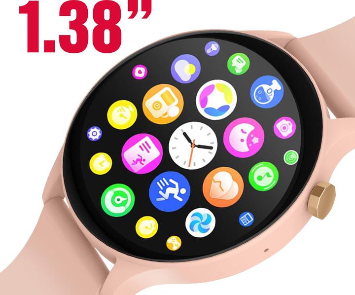 Actual product image Maxlife smartwatch MXSW-120 powder pink