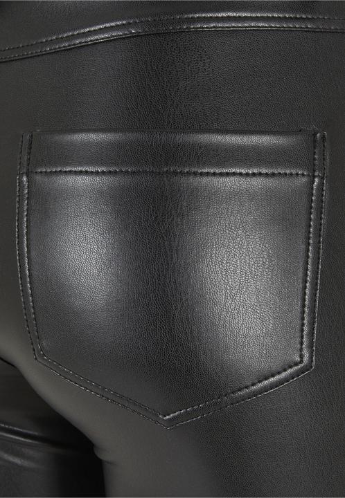 Actual product image Urban Classics Ladies Mid Waist Synthetic Leather Pants (28)