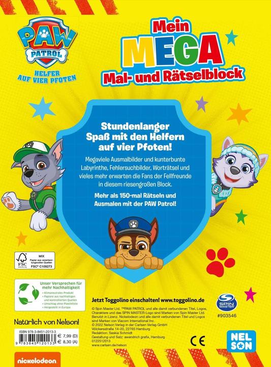 Immagine prodotto PAW Patrol - Il mio mega blocco da colorare e puzzle