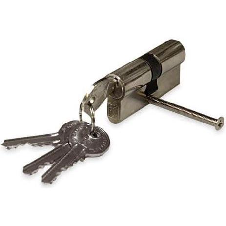 Haushalt, Türschloss + Schliesszylinder, CYLINDER LOCK 50MM 25X25 CHROME 5 KEYS
